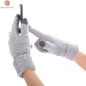 MESS SPORTS Fashion for <b>Screen</b> Women Cute Checked Printed Cotton Knitted Full Finger Mittens Winter <b>Gloves</b> - Product Image 3
