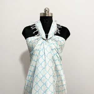 Sarong de luxe en coton imprimé et fait à la main conception personnalisée vêtements de plage d'été robe portefeuille pour femmes - Product Image 4