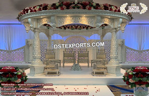 Mandap de bollwood para boda, aspecto elegante de boda de Alemania, Mandap dorado, estilo Jodha Akbar, decoración - Product Image 5