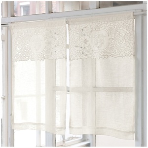 Cortina de lino con bordado de flores blancas para ventana, tela fina de la mejor calidad para Hotel, Hotel, complejo turístico, Quang, bordado - Product Image 1
