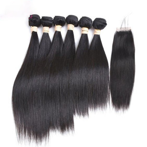 Competitively Priced 4*4 Inches Natural Straight Vietnamese Raw Human Hair <b>Wig</b> Lace Closure Bundle Weft Dyed <b>Braiding</b> Hair - Product Image 1