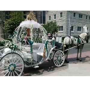 Calèche de cendrillon éblouissante pour mariage, fonctionnement cheval, citrouille, pour marié et mariée, spécial mariage - Product Image 1