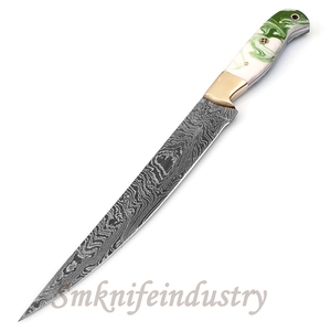 New Custom Hand Forged Damascus Fillet Fishing knife With leather Sheath cover (smk1632) - Product Image 6