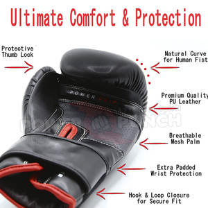 Boxing Gloves Manufacturers Custom Heavy Duty <b>Leather</b> Pu Boxing Gloves Punching Sport Gloves For Training - Product Image 3