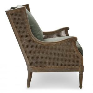 Silla de madera de mimbre con asiento de tela suave, asiento de madera de alta calidad, Estilo Vintage, para jardín y sala de estar - Product Image 2