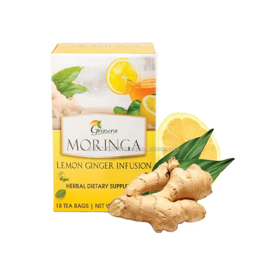 Cheapest Lemon Ginger Flavor Herbal Instant Tea Custom OEM Fruit Flavor Slimming Tea / Flat Tummy Tea bag with Moringa