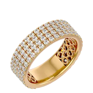 2.65 Carat Natural Diamond Four Line Design Anniversary Wedding Band 10K Gold At Wholesale Price