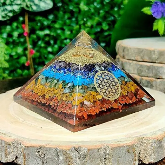 Лучшее качество семь чакр оргонит Пирамида мощность полный ОРГОН Пирамида EMF защита с медной катушкой медная Медитация