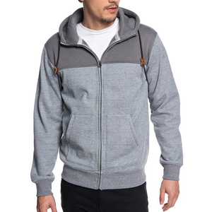 Pull-over de sport pour hommes, sweat à capuche de couleur unie, tissu français, imprimé en 3D, broderie à glissière, sweats d'hiver doux, vente en gros - Product Image 1