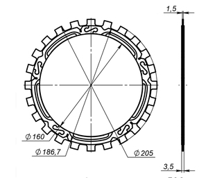 Placa de fricción para embrague, convertidores de ZF-CP-1, ZF6HP19, ZF6HP26, 09E, 09L, FZF01S3 - Product Image 2