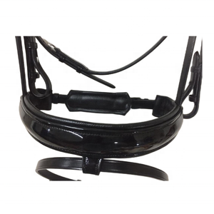Frontal en cuir de qualité supérieure, confortable, de 6 mm, en forme de U, personnalisable, avec rembourrage design pour le nez, élégant pour l'équitation - Product Image 3