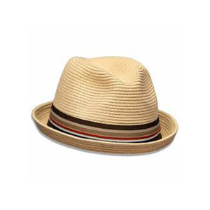 Chapeau Fedora en paille rayé imprimé pour unisexe, décontracté, extérieur, été, 100% coton - Product Image 3