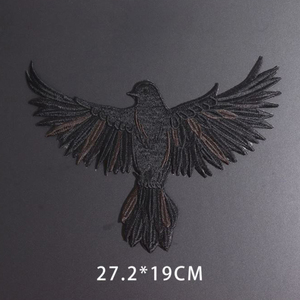 Pegatinas de animales con bordado de águila, apliques de pájaro para coser en abrigo, alas de flores, lron en transferencia para parches de reparación de ropa - Product Image 3