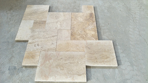 Tuile de dalle de style français à travertin doré crème clair surface antique - Product Image 2