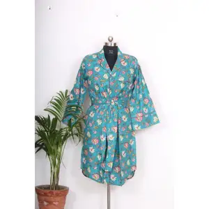 Lente Katoenen Jurk Voor Vrouwen Shirt Vrouw Gedrukt Handgemaakte Katoen Gedrukt Bohemian Katoenen Shirt Plus Size Vrouwen Kleding