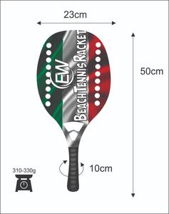 Raquettes de tennis de plage sur mesure en carbone et fibre de verre, poignée 20 mm, poids 320-340 g, longueur 50 cm - Product Image 1