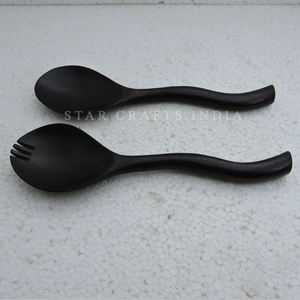 Servidor de ensalada de madera, accesorios de cocina, herramientas para frutas y verduras, vajilla reutilizable hecha a mano, logotipo personalizado, cocina, hogar, restaurante - Product Image 5