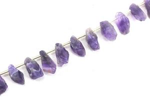 21 piezas de piedras preciosas de amatista biológica, forma desigual en bruto, taladro lateral superior, fabricación de piedra cruda, joyería DIY al por mayor - Product Image 3