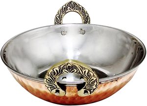Ensemble de 1 ustensiles de cuisine indiens en cuivre pur, comprenant des bols et des spatules à manche en acier massif, écologiques, robustes, antiadhésives et antidérapantes - Product Image 2