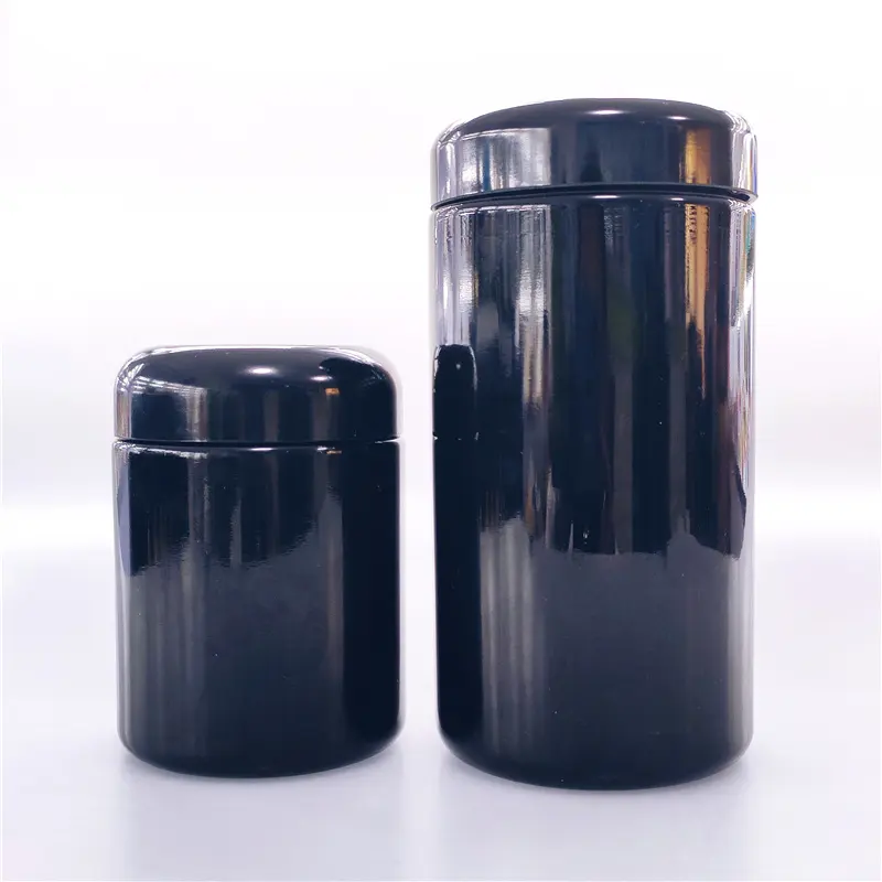 Chine fabricant 10ml 15ml 30ml 50ml 60ml 100ml 250ml 500ml mat noir uv en verre cosmétique violet protection bocal en verre