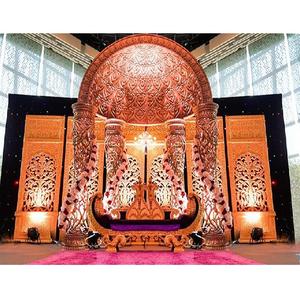 Decoración de escenario de boda de gran india, decoración de escenario de fibra de vidrio brillante, ideal para bodas - Product Image 1