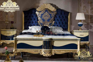 Muebles de Dormitorio Clásicos Tallados a Mano, Juego de Muebles de Dormitorio Vintage de Lujo, Muebles de Dormitorio Modernos con Acabado de Respaldo Alto - Product Image 2