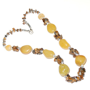 Fournisseur de colliers en onyx jaune et œil de tigre : Colliers en onyx jaune et œil de tigre à vendre - Product Image 1