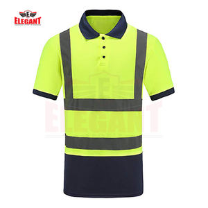 Camiseta de seguridad reflectante 100% poliéster, camisa con cuello de alta visibilidad - Product Image 1