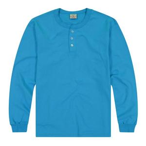 Henley เสื้อคอเสื้อมีกระดุมแบบคลาสสิกสำหรับผู้ใหญ่แฟชั่นผ้าฝ้าย100% ลำลองรัดรูปแห้งเร็ว - Product Image 5