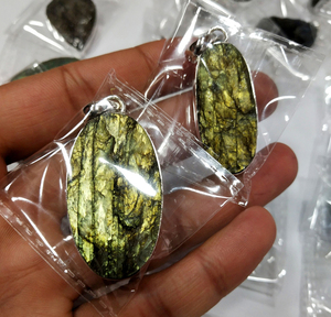 Pendentif en pierre naturelle 925 argent sterling, collier de haute qualité, pierres précieuses - Product Image 1