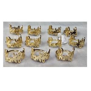 Rond de serviette de luxe en laiton et métal argenté avec logo personnalisé boîtes à mouchoirs pour article décoratif de table pour la maison hôtel bar restaurant ustensiles de cuisine - Product Image 6