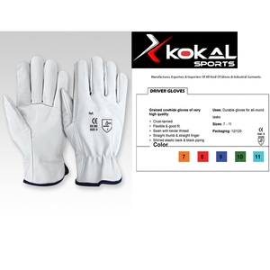 Guante de aparejo de cuero de seguridad de grano de vaca para conductor e Industria - Product Image 1