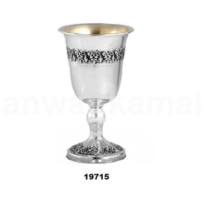 Caliente venta al por mayor de latón Kiddush taza con baño de plata para beber vino - Product Image 1