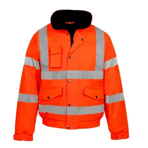 Giacca di sicurezza OEM giacca invernale ad alta visibilità sicurezza sul lavoro felpa con cappuccio impermeabile riflettente costruzione leggera invernale