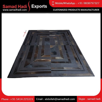 Exquisite handgemachte schwarz braune Leder Gebets teppiche Schneller Versand Rindsleder bestickte Teppiche Bulk Sale für den Heimgebrauch