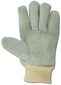 Winter Heavy Duty Work Gloves <b>Cow</b> Split Leather Palm Knit Cuff Split Large Gray Working Gloves Pig - Product Image 3