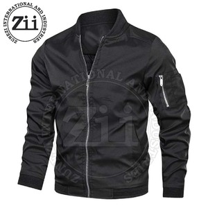 Hot Sale Men's Bomber Jacket Winter Windbreaker <b>Stand</b> Collar Comfortable Canvas Reversible Lightweight Plus Size Made Pakistan - Product Image 5