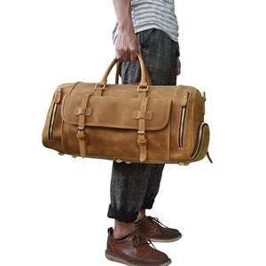Unisex Handmade Oversized Full Grain Genuine <b>Leather</b> <b>Duffle</b> <b>Bag</b> Vintage Weekender Travel Luggage Personalized Shoes Space - Product Image 2