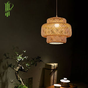 Araña de luz de bambú y colgante Diseño natural único para la decoración del hogar - Product Image 3