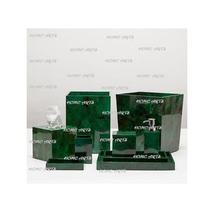 Juego de 7 jaboneras, soporte para pañuelos, cepillo, juego de baño en color verde, juego de baño de mármol a precio competitivo - Product Image 2