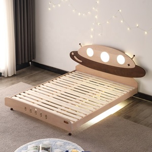 Con Tàu Vũ Trụ Cartoon Thắp Sáng Đầu Giường Gỗ Đồ Nội Thất Trẻ Em Giường Cho Trẻ Em - Product Image 5