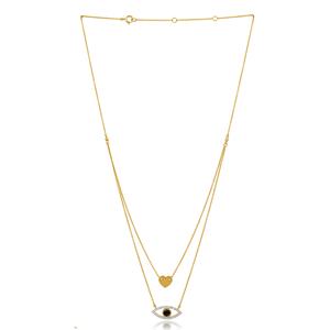 Collar de Plata de Ley 925 chapado en oro de 18K con ópalo de ojo malvado, joyería fina con colgante - Product Image 6