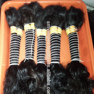 Calidad 100% cabello humano Remy Natural indio Virgen sin procesar extensión a granel 100g máquina accesorio de tejido de doble trama - Product Image 1