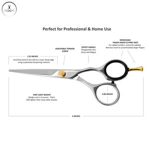 Barber กรรไกรตัดผม6นิ้ว,กรรไกรตัดผมมืออาชีพ - Product Image 6