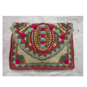 Haute qualité indien femmes concepteur à la main perlé pochette sacs de messager Style bohème soirée Shopping fête pochettes - Product Image 1