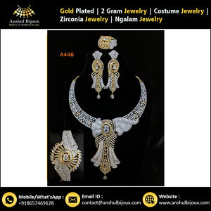 Conjunto de joyería étnica americana de imitación para mujer, que incluye collar, pendientes, anillo para compromiso, regalo de aniversario, Anshul Bijoux - Product Image 3