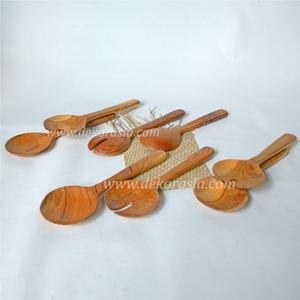 Ensemble de bols à salade en teck écologique de 12,2 pouces de long, design vintage, vaisselle de cuisine, décoration Asie ETW005, emballé dans un carton - Product Image 4