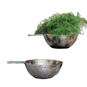 Cuenco de Metal martillado con forma redonda para cocina y mesa, cuencos de latón de diseño moderno, color plateado, decorativos - Product Image 1