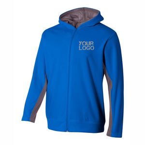 Sudadera con capucha y cremallera para hombre, con Logo personalizado, para entrenamiento, gimnasio, lisa, neón, color blanco - Product Image 5