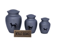 Urne pour animaux de compagnie cendres empreinte de patte urnes pour animaux taille en métal personnalisé prix de gros fournitures funéraires urne crémation pour animaux